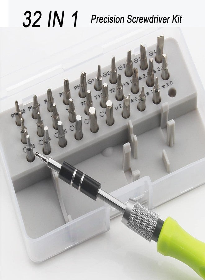 AKSBTEC مجموعة مفكات صغيرة من AKSBTEC - 32 في 1، مجموعة مفكات احترافية صغيرة مع علبة، أداة مفك دقيقة وصغيرة مناسبة للأعمال اليدوية، والإلكترونيات، والنظارات، والساعات، والهواتف، وأجهزة الكمبيوتر المحمولة، وأجهزة الكمبيوتر، والألعاب، لون أخضر - Image 3